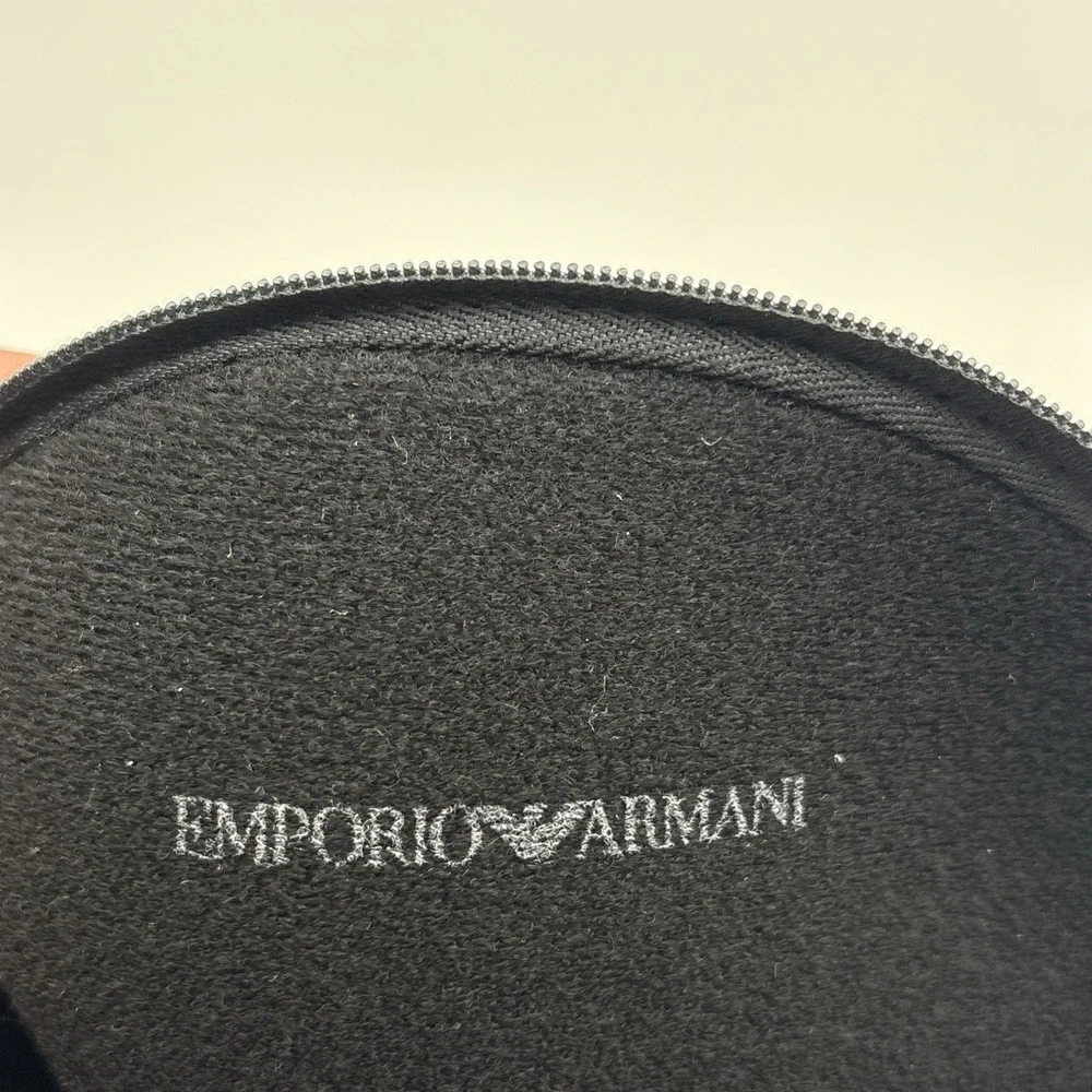 EMPORIO ARMANI AUTHENTIC EYEGLASSES SUNGLASSES BLACK GREY ZIPPER CASE